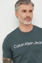 πράσινο Βαμβακερό μπλουζάκι Calvin Klein Jeans