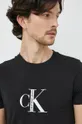 czarny Calvin Klein Jeans t-shirt bawełniany