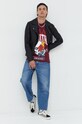 Primitive tricou din bumbac papfa2201.bur burgundia AW22
