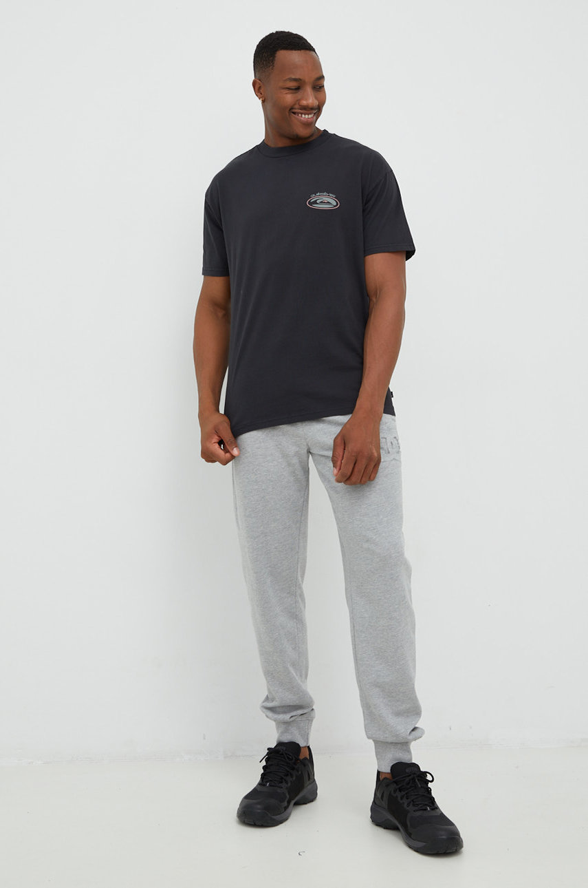 Bavlněné tričko Quiksilver černá