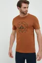 brązowy 4F t-shirt bawełniany