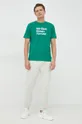 Bombažna kratka majica United Colors of Benetton zelena