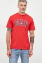 czerwony GAP t-shirt bawełniany