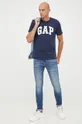 Bombažna kratka majica GAP mornarsko modra