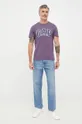 Bavlnené tričko GAP fialová