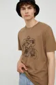 hnedá Bavlnené tričko Deus Ex Machina