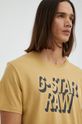 kremowy G-Star Raw t-shirt bawełniany