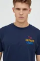 mornarsko modra Bombažna kratka majica New Balance