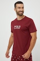 Bavlněné pyžamové tričko Polo Ralph Lauren vrchní burgundské 714862615008
