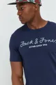 granatowy Jack & Jones t-shirt bawełniany JCOBERG