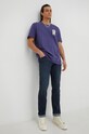 Wrangler t-shirt bawełniany W7A1DFB51 fioletowy AW22