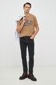 Polo Ralph Lauren t-shirt bawełniany 710878616006 brązowy AW22