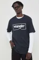 czarny Wrangler t-shirt bawełniany