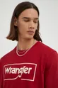 κόκκινο Βαμβακερό μπλουζάκι Wrangler