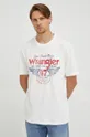 λευκό Βαμβακερό μπλουζάκι Wrangler