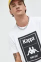 λευκό Βαμβακερό μπλουζάκι Kappa