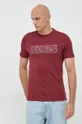 Βαμβακερό μπλουζάκι Michael Kors μπορντό