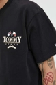 μαύρο Βαμβακερό μπλουζάκι Tommy Jeans