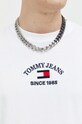 Βαμβακερό μπλουζάκι Tommy Jeans DM0DM14988.9BYY λευκό