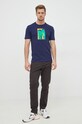 United Colors of Benetton t-shirt bawełniany 3F93U103T.252 granatowy AW22
