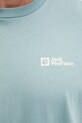 Хлопковая футболка Jack Wolfskin Essential бирюзовый 1808382