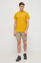Bavlnené tričko Jack Wolfskin žltá