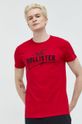 наситеночервен Памучна тениска Hollister Co.