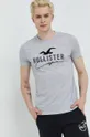 Βαμβακερό μπλουζάκι Hollister Co. γκρί