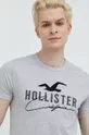 šedá Bavlněné tričko Hollister Co.
