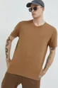 beżowy Hollister Co. t-shirt bawełniany Męski