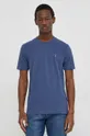 Bombažna kratka majica AllSaints modra