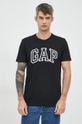 czarny GAP t-shirt bawełniany Męski