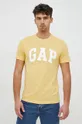 musztardowy GAP t-shirt bawełniany