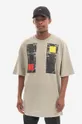 šedá Bavlněné tričko A-COLD-WALL* Relaxed Cubist T-shirt ACWMTS097 COLD LIGHT GREY Pánský