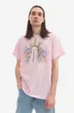 pink PLEASURES cotton T-shirt Breathe Again Men’s