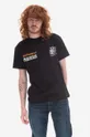 czarny PLEASURES t-shirt bawełniany x Unckle TB-03 Męski