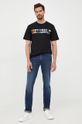 Karl Lagerfeld t-shirt bawełniany 225W1780 czarny