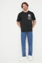 Karl Lagerfeld t-shirt bawełniany 225W1789 czarny
