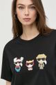 czarny Karl Lagerfeld t-shirt bawełniany 225W1791