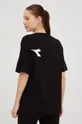 czarny Diadora t-shirt bawełniany