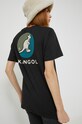 Kangol t-shirt bawełniany czarny KAF22UTS220