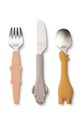 Liewood zestaw sztućców niemowlęcych 3-pack LW17402 pomarańczowy AW23