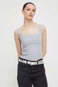Abercrombie & Fitch bluzka z elastanem szary KI140.3425.912