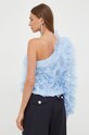 Odzież Custommade bluzka z domieszką jedwabiu 999777224 niebieski
