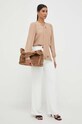 Pinko koszula z domieszką jedwabiu 102168.8889 beżowy AW23