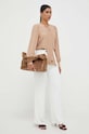 Pinko camasa din amestec de matase 102168.8889 bej AW23
