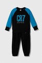 CR7 Cristiano Ronaldo set de pijama de bumbac pentru copii cu modele negru 8770.42.720