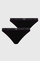 Emporio Armani Underwear stringi 2-pack dzianina czarny 163333.3F223