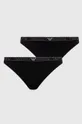čierna Tangá Emporio Armani Underwear 2-pak Dámsky