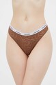 Tangá Calvin Klein Underwear potlač hnedá 000QD5051E
